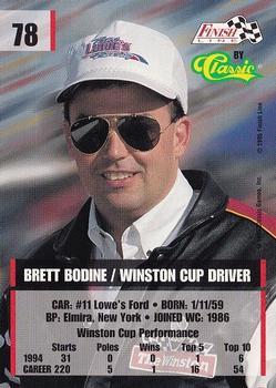 1995 Finish Line #78 Brett Bodine Back
