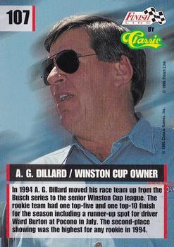 1995 Finish Line #107 A.G. Dillard Back