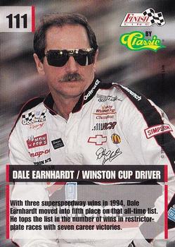 1995 Finish Line #111 Dale Earnhardt Back
