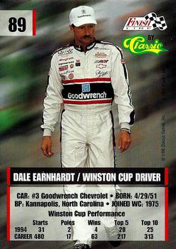 1995 Finish Line #89 Dale Earnhardt Back
