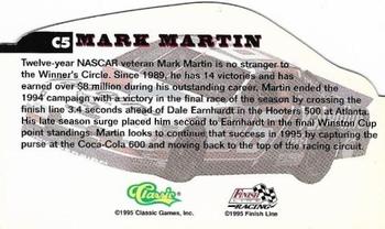 1995 Finish Line Coca-Cola 600 - Die Cuts #C5 Mark Martin Back