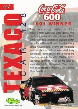 1995 Finish Line Coca-Cola 600 - Winners #CC7 Davey Allison's Car Back