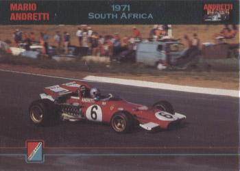 1992 Collect-a-Card Andretti Family Racing #18 1971 South Africa Front