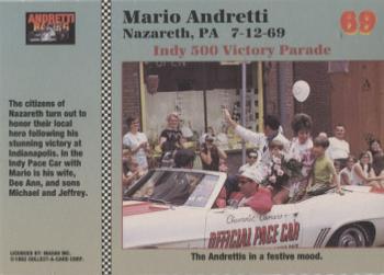 1992 Collect-a-Card Andretti Family Racing #69 1969 Nazareth Back