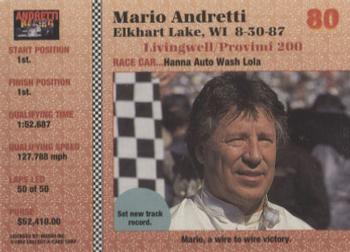 1992 Collect-a-Card Andretti Family Racing #80 1987 Elkhart Lake Back