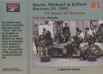 1992 Collect-a-Card Andretti Family Racing #91 1991 Daytona Back