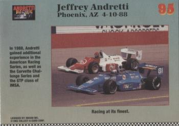 1992 Collect-a-Card Andretti Family Racing #95 1988 Phoenix Back