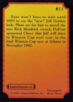 1992 Limited Editions Jeff Gordon #11 Jeff Gordon Back