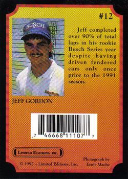 1992 Limited Editions Jeff Gordon #12 Jeff Gordon Back