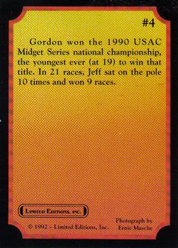 1992 Limited Editions Jeff Gordon #4 Jeff Gordon Back