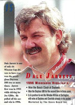 1996 Score Board Autographed #15 Dale Jarrett Back