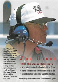 1996 Score Board Autographed #18 Joe Gibbs Back