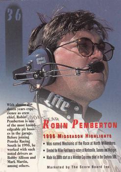 1996 Score Board Autographed #36 Robin Pemberton Back