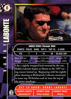 1997 Score Board Autographed #8 Bobby Labonte Back