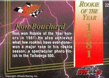 1993 Wheels Rookie Thunder #22 Ron Bouchard Back