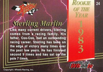 1993 Wheels Rookie Thunder #24 Sterling Marlin Back