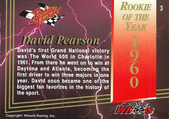 1993 Wheels Rookie Thunder #3 David Pearson Back