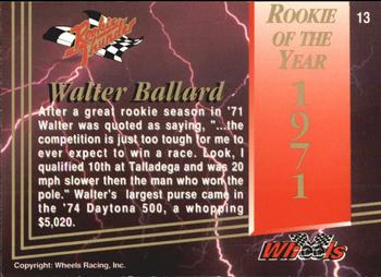 1993 Wheels Rookie Thunder #13 Walter Ballard Back