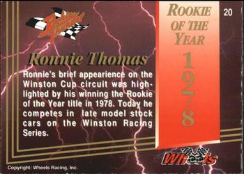1993 Wheels Rookie Thunder #20 Ronnie Thomas Back