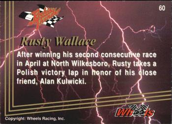 1993 Wheels Rookie Thunder #60 Rusty Wallace's Car Back