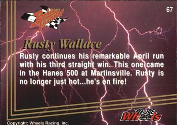 1993 Wheels Rookie Thunder #67 Rusty Wallace Back