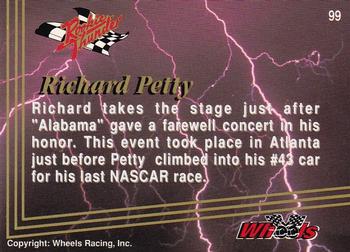 1993 Wheels Rookie Thunder #99 Richard Petty Farewell Salute Back
