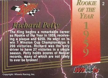 1993 Wheels Rookie Thunder - Platinum #2 Richard Petty Back