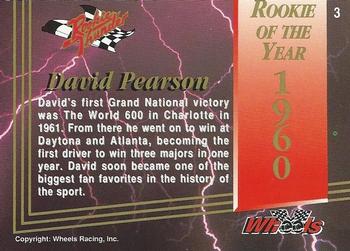 1993 Wheels Rookie Thunder - Platinum #3 David Pearson Back