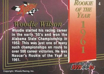1993 Wheels Rookie Thunder - Platinum #4 Woodie Wilson Back