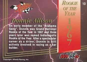 1993 Wheels Rookie Thunder - Platinum #10 Donnie Allison Back