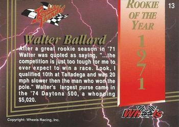 1993 Wheels Rookie Thunder - Platinum #13 Walter Ballard Back