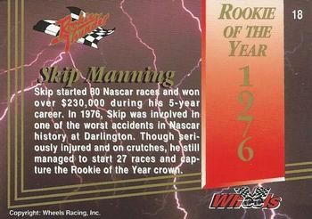 1993 Wheels Rookie Thunder - Platinum #18 Skip Manning Back