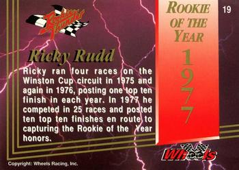 1993 Wheels Rookie Thunder - Platinum #19 Ricky Rudd Back
