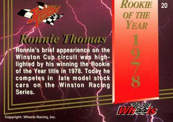 1993 Wheels Rookie Thunder - Platinum #20 Ronnie Thomas Back