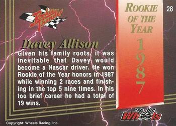 1993 Wheels Rookie Thunder - Platinum #28 Davey Allison Back