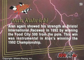 1993 Wheels Rookie Thunder - Platinum #59 Alan Kulwicki Back