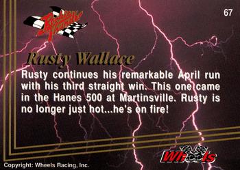 1993 Wheels Rookie Thunder - Platinum #67 Rusty Wallace Back