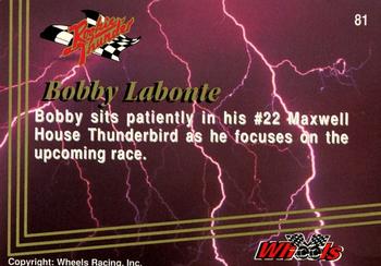 1993 Wheels Rookie Thunder - Platinum #81 Bobby Labonte Back