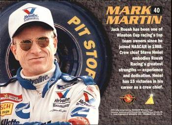 1996 Pinnacle Speedflix #40 Mark Martin's Car in pits Back