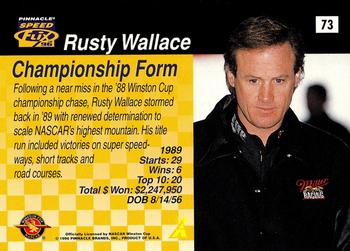 1996 Pinnacle Speedflix #73 Rusty Wallace Back