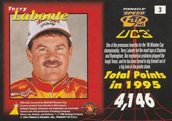 1996 Pinnacle Speedflix - Artist's Proof #3 Terry Labonte Back