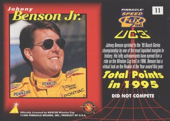 1996 Pinnacle Speedflix - Artist's Proof #11 Johnny Benson Jr. Back