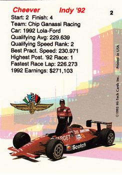 1993 Hi-Tech Indy #2 Eddie Cheever Back