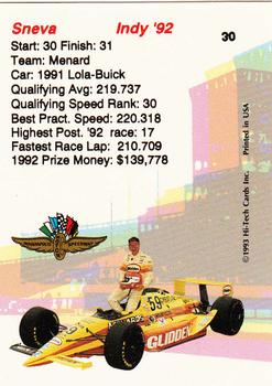 1993 Hi-Tech Indy #30 Tom Sneva Back