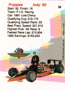 1993 Hi-Tech Indy #32 Ted Prappas Back