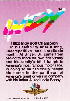 1993 Hi-Tech Indy #34 Al Unser Jr. Back