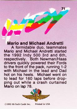 1993 Hi-Tech Indy #71 Mario Andretti / Michael Andretti Back