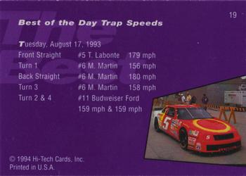 1994 Hi-Tech Brickyard 400 #19 Best of Day 2 Back