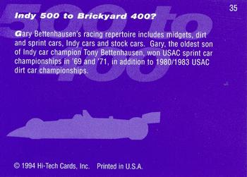 1994 Hi-Tech Brickyard 400 #35 Indy 500 to Brickyard 400? Back