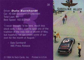 1994 Hi-Tech Brickyard 400 #38 Dale Earnhardt Back